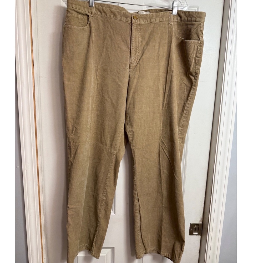 Vtg Talbots Woman Tan Beige Corduroy Straight Leg Pants Plus Size 20W 30"
Inseam